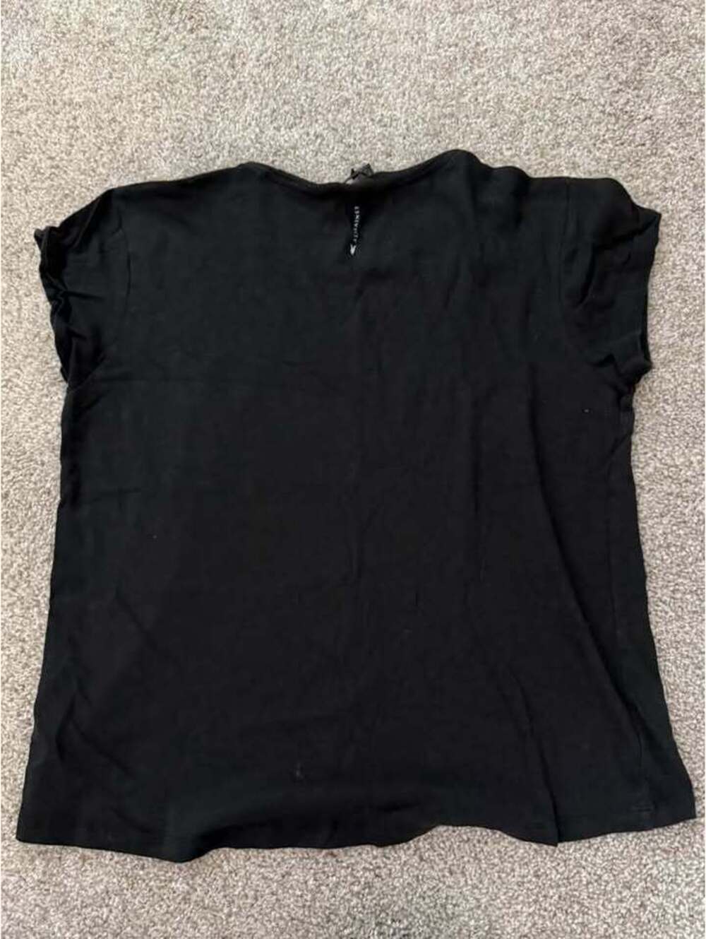 AllSaints Black Cap Sleeve Tee